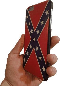 Handheld Phone Case Featuring Flag Confederate Design PNG