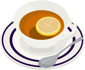 Refreshing Tea Cup with Lemon Slice PNG