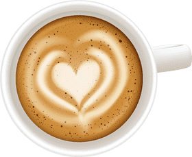Heartfelt Latte Art Delight PNG