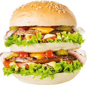Double Decker Delight Burger PNG