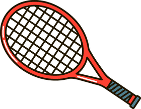Bright Red Tennis Racket for Dynamic Play PNG