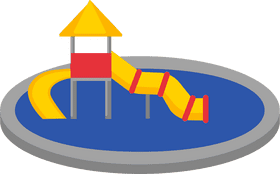 Outdoor Fun Colorful Playground with Slide PNG