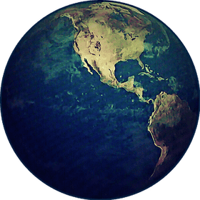 Planet of Vibrant Land and Ocean PNG