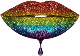 Rainbow Glitter Lip Artistry PNG