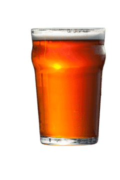 Refreshing Amber Beer Glass Delight PNG