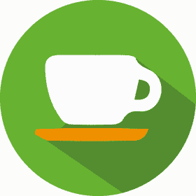 Tea Cup Delight on a Bright Green Plate PNG
