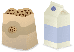 Milk Carton and Cookie Delight PNG