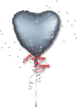 Elegant Silver Heart Balloon Delight PNG