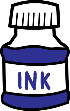 Creative Blue Ink Bottle Design PNG