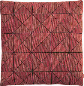 Tangerine Geometric Textured Cushion PNG