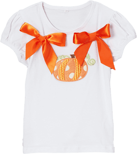 Charming Pumpkin Tee with Orange Ribbons PNG