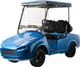 Sleek Blue Luxury Golf Cart Ride PNG