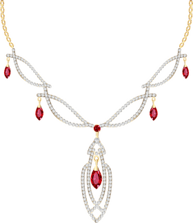 Elegant Ruby and Diamond Jewelry Necklace PNG