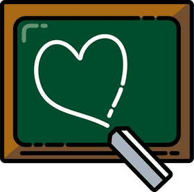 Chalk Love Expressing Affection on a Blackboard PNG