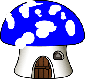 Magical Blue Mushroom Cottage PNG