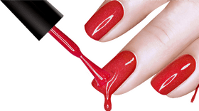 Vibrant Red Nail Polish Elegance PNG