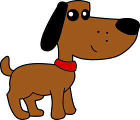 Joyful Brown Dog with a Red Collar PNG