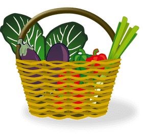 Colorful Laundry Basket of Fresh Vegetables PNG