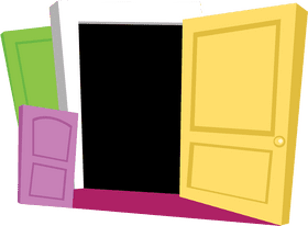 Colorful Doors of Imagination PNG
