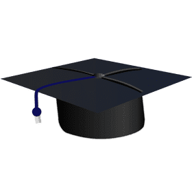 Graduation Cap Celebration Emblem PNG