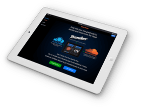 Computer Part Tablet Interface for Music Cloud Services PNG