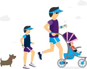 Active Family Adventures Running Together PNG