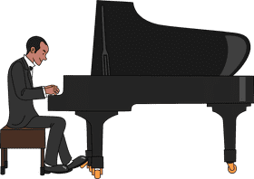 Melodic Journey Mastering the Piano Keys PNG
