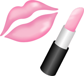 Radiant Pink Lipstick and Kisses PNG