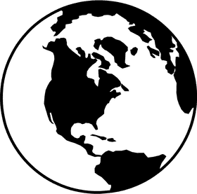 Bold Contrast Globe Black and White World PNG