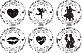 Romantic Rubber Stamp Collection for Valentine's Day PNG