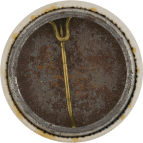 Rusty Button with a Unique Hook Design PNG