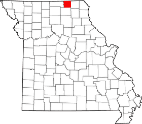 Highlighted County Map of Northern Missouri PNG