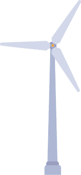 Modern Wind Turbine in Clear Blue Sky PNG