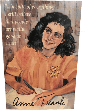 Postcard of Hope Anne Frank's Belief in Humanity PNG