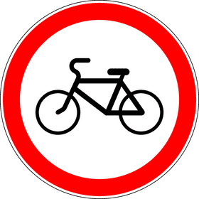 Bicycle Traffic Sign No Entry Zone PNG