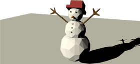 Geometric Snowman with a Red Hat PNG