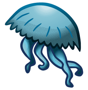 Graceful Jellyfish of the Deep Blue PNG