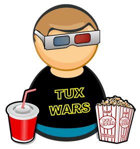 Cinema Adventures Tux Wars with Popcorn PNG