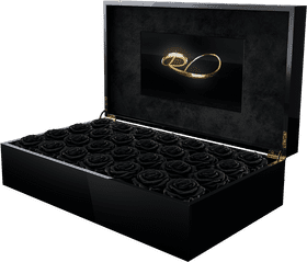 Elegant Black Rose Box of Love PNG