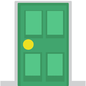 Vibrant Green Door of Opportunity PNG