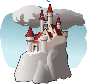 Majestic Castle on a Rocky Cliff PNG