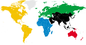 Colorful Representation of Global Regions with USA Map PNG