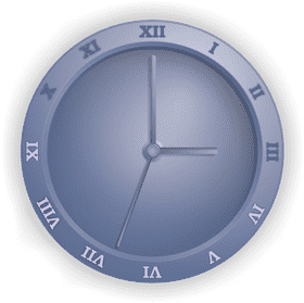 Elegant Blue Roman Numeral Clock PNG