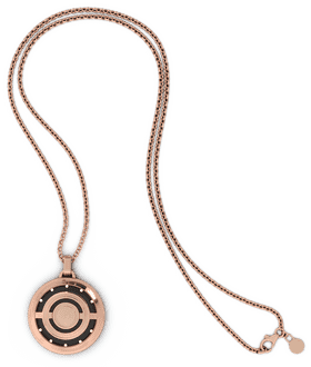 Elegant Circular Necklace Pendant with Dual Tones PNG