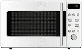 Modern Stainless Steel Microwave Oven Design PNG