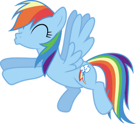 Rainbow Dash's Playful Kiss of Friendship PNG