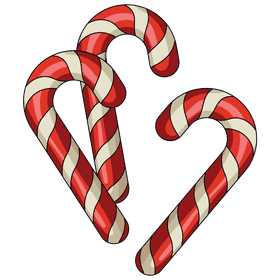 Whimsical Candy Cane Delight PNG