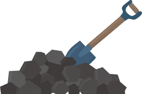 Coal Pile with Shovel Ready for Harvest PNG