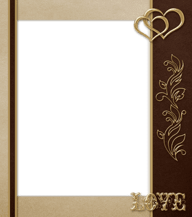 Elegant Love Picture Frame Design PNG