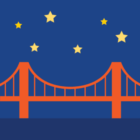 Starry Night Over Orange Bridge PNG
